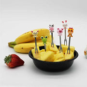 HENWAFX Stainless Steel Fruit Fork for Home (Cartoon+ fairy princess) | Cute Set of 6 Fruit Forks with Holder