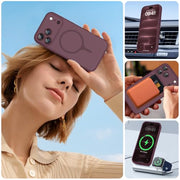 Miracase Magnetic for iPhone 18 Pro Case, Silicone, Burgundy | Compatible with MagSafe, Soft Microfiber Lining,Shockproof Drop Protection Phone Case for 18 Pro