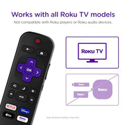Roku TV Remote Control (Official Manufacturer Product) | Simple Setup & Pre-Set App Shortcuts - Replacement Remote Compatible with RokuTV Models ONLY (Not Roku Players)
