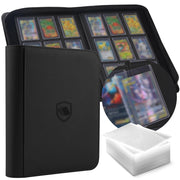 Top Loader Binder 9 Pocket, Holds 360 Toploaders, 100 Toploaders INCLUDED | Toploader Binder for 3" x 4" Rigid Toploaders, Trading Card Binder for TCG, MTG, Sport Cards, PU Leather Cover, Side Loading