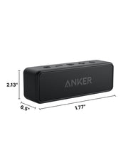 Anker soundcore 2 Portable Bluetooth Speaker, 24-Hour Playtime, IPX7 | 12W Stereo Sound, Wireless Stereo Pairing, Bluetooth 6, Bassup, Wireless Speaker for Home, Shower, Outdoors, Travel, Camping