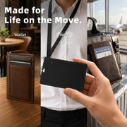 UQO Wallet Tracker Card, Works with Apple Find My or Google Find Hub | MFi certified. Works with Android. Qi charging. 85dB+ sound. Separation alerts. Wallet & passport fit. Great gift idea.