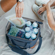 CleverMade Tahoe Collapsible Cooler Bag, Medium Travel Cooler, Ocean | Keep Food and Drinks Cold Without Bulky Storage | The Leak-Resistant Liner Contains Meltwater, and the Frame Folds Flat
