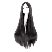 MapofBeauty 40 Inch Carve Long Straight Cosplay Anime Costume Wig, Black | 100 cm Party Wig