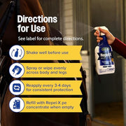 Farnam Repel-X Fly Spray for Horses, Ready To Use, 32 fl oz Spray | Ready-to-use fly spray for horses and dogs that kills and repels flies, mosquitoes, gnats and ticks.