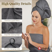 Orighty Bath Towels, Soft Feel Bath Towel, 2 Pack (27'' x 54'') | Highly Absorbent, Quick Drying Microfiber Towels for Body, Sport, Yoga, SPA, Fitness, Bathroom - Grey