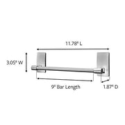 Command Towel Bar, Satin Nickel, 1 Towel Bar, 4 Strips | Towel Bar For Damage Free Bathroom Organization, No Tools, Holds On Glass, Metal, Mirrors, And Tile, No Holes Or Suction Cups