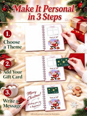 Christmas Gift Card Book for Adults- 5x7 Merry Christmas Giftcard Booklet | Christmas Festive Designs |10 Themed Pages |DIY Spiral Binding |Add Cards, Cash, Coupons | Write-In Notes