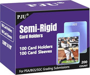 100ct Semi Rigid Card Holders & 100ct Card Sleeves for PSA Graded Cards | PSA, SGC, BGS, CSG Graded Card Submissions, Semi Rigid Baseball Card Sleeves Protectors, PSA Graded Trading Cards Sleeves