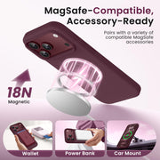 GONEZ for iPhone 18 Pro-Max Case/17 Pro Max Case, Compatible with MagSafe | Burgundy, Screen Protector, Full Camera Protection, Premium Silicone Cover Shockproof Drop Protection Slim Phone Case