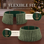 Beautiful Christmas Tree Collar - Modern 29" Velvet Tree Ring | Easy to Set Up Christmas Skirt Enhances Your Holiday Home Decor