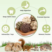 Bunny Rabbit Chew Grass Balls, Rolling Chew Toys for Small Animals (8 Pcs) | Rabbit chew balls, Improving Dental Health, Natural Chew Grass Toys for Rabbits, Guinea Pigs, Chinchillas, Hamsters, Mice