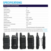 Retevis RT22 Compact & Lightweight FRS Walkie Talkies Long Range (4 Pack) | For Small Business, Camping, Hiking, Cruise, Safe Short Antenna, Comfortable to Carry, Loud & Clear Audio, USB-C