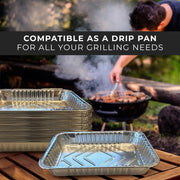 Reli. Aluminum Foil Pans 8x6 (20 Pack) Grill Drip Pans Disposable | Fits Weber & Most Gas/Charcoal Grills | Grease Liner Trays for Easy Cleanup | Oven & Freezer Safe