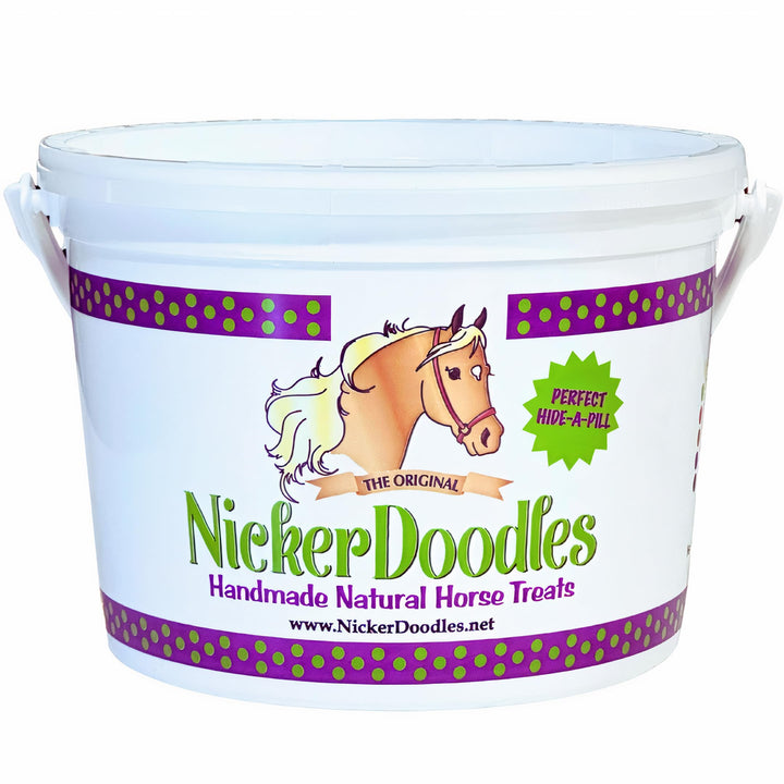 NickerDoodles Horse Treats - 2 lb Pail - Effortlessly Give Medications with Our Soft Baked Treats - Training Treats are The Perfect Motivator - No Additives or Preservatives