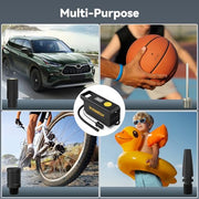 150 PSI Tire Inflator Portable Air Compressor with Digital Pressure, Black | 12V DC Auto Shutoff Air Pump Emergency LED Light for Car Tires, Bicycle & Balloons