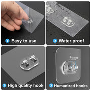 Lsnisni 14 Pack Shower Caddy Adhesive Replacement, Strong Adhesive Hooks, Waterproof Shower Adhesive Strips, No Drilling, for Bathroom Storage Shelves and Kitchen Racks