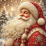 Pearl Diamond Art Kit for Adults, 3D DIY Diamond Art Kits for Santa Claus | Christmas DIY Special Shape Plastic Pearl Painting Kit With Gem Art Crafts For Beginners,Home Wall Decor 13.8 x 13.8 Inch