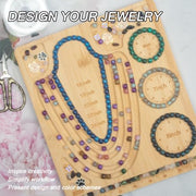 Bead Organizer Box with Bead Board, Necklace Bracelet Making, 17-Grid | Jewelry Organizers and Storage, Beading Kits, Bead Box, Jewelry Making Supplies, Beads Lover Start Kits, Bamboo Making