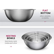 FineDine Stainless Steel Mixing Bowls Set, 6-Piece Metal Bowls | Stainless steel bowls, nesting design saves space, dishwasher safe, prep bowls, baking bowls, cooking bowls