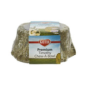 Kaytee Premium Timothy Hay Chew-A-Bowl for Rabbits, Guinea Pigs | Helps satisfy chewing. Edible bowl for rabbit treats. Timothy hay, grains and vegetables, guinea pig treats