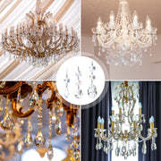 44 Pack Chandelier Crystal Replacement, Clear Crystal Prism for Chandeliers | K9 Glass Sparkling, 38mm 20mm Bead Prism, Rainbow Reflection, Easy Hang Hook, Crystals for Chandeliers Wedding Christmas Tree