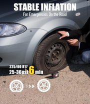 AVID POWER 12V Tire Inflator Portable Air Compressor, Lightweight | 12V DC, 9.8Ft, Air Tire Pump for Car, Bike, Motorcycle, Top Up Tires, Compact, LED Light, Digital Gauge, for Road, Emergency