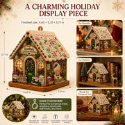 3D Wooden Christmas House Diamond Art Kit, Pearl Rhinestone DIY Ornament | Pearl Ornament, Diamond Painting, Holiday Decor, 3D Design, Adult Craft Kit