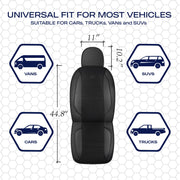 Skechers Air-Cooled Memory Foam Seat Covers,Mesh Thick Car Seat Covers,Piping Leather Car Seat Covers Front Seats,Airbag Compatible,Automotive Comfort Universal FitMost Cars,Vans,Truck,SUV,Black