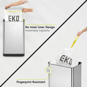EKO Mirage-T 50 Liter / 13.2 Gallon Touchless Rectangular Motion Sensor Trash Can or Recycling Bin, Brushed Stainless Steel Finish