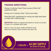 Farnam Horse Health Red Cell, Liquid Vitamin-Iron-Mineral Supplement for Horses, Helps Fill Important Nutritional Gaps in Horse's Diet, 1 Gallon, 128 Oz., 64-Day Supply