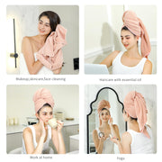 Laojbaba Microfiber Hair Towel Quick Dry Hair Towel Hair Drying Towels Suitable for All Kinds of Hair Ultra Absorbent Long and Thick Hair 20X40inch Lotus Root Pink (1pcs)