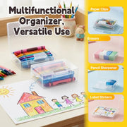 Crayon Box Compatible with Crayola Crayons 24 Count, Crayon Storage Box | Back to School Supplies, Plastic Crayon Box Holder for Crayola 24 Count Crayons, Only Crayon Box, Holds 24 Crayon