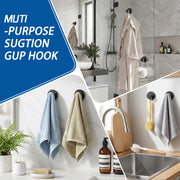 klasit Suction Cup Hooks for Shower, No-Drill Towel & Robe Hooks | Applicable To Bathroom, Glass Door, Mirror & Tile, 2 Pack, Matte Black – Ideal for Hanging Towels, Bathrobes & Loofahs