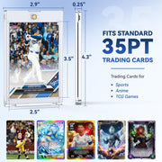 Zeerun 10 Pack Magnetic Card Holders, 35pt UV Protection TCG Trading Cards | 2.5 x 3.5 inch; Archival Safe Non-PVC Acid-Free Material; Ultra Clear Scratch Resistant; Peel-Off Protective Film;