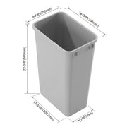 Dowell 50QT Wastebasket Trash Container, 13Gal, Plastic, Stackable, for Kitchen/Bathroom/Office,Tall Trash Can 22-3/8"H (Grey 4000 50 04)