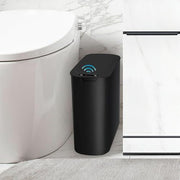 TIPGO Automatic Small Bathroom Trash Can with Lid, 2.6 Gallon, Black | Motion Sensor, Plastic, Touchless, Odor Control, Smart Garbage Can, Battery Operated, Manual Button, for Bedroom, Office,RV