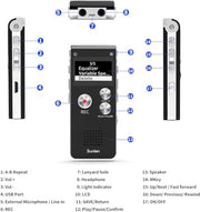 Digital Voice Recorder 16GB Voice Recorder with Playback for Lectures - USB Rechargeable Dictaphone Upgraded Small Tape Recorder Device