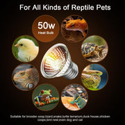 Lachesan 50W Uva Light Bulbs 4-Pack, Turtle Heat Lamp for Reptile | E26 Base Fit for Reptiles and Amphibian Tanks, Terrariums and Cages, Works with Various Lamp Fixtures