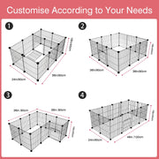 VISCOO 12 Panels Small Animal Playpen, 48" x 24" x 16" Guinea Pigs Cages | C&C Cage for Guinea Pigs with Waterproof Mat, Puppy Play Pen, Bunny Playpen, Indoor Outdoor Portable Metal Wire Yard Fence