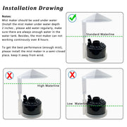 PULACO Mist Maker, Indoor Fountain Mister Foggers, Small Pond Fog Machine Atomizer Air Humidifier Perfect for Water Feature, Halloween