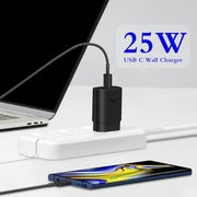 Type C Charger Fast Charging 2-Pack 25W Long 6FT USB C Cable | USBC Charger Block Compatible with Galaxy S26 S25 S24 S23 S22 S21/iPhone 17/16/16 Pro Max/15/15 Pro Max/15 Plus-Black