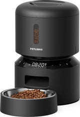 PETLIBRO Automatic Cat Feeder, Timed Dry Food Dispenser for Cat & Small Dog | Programmable Pet Feeder with Portion Control, Airtight Storage, Voice Meal Call, Dual Power Supply, Anti-Jam Design, 3L Black