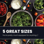 WHYSKO Stainless Steel Mixing Bowls Set, 5-Piece Meal Prep & Food Storage | .75, 1.5, 3, 4 & 5 Quart Metal Mixing Bowls Set for Prep, Serving, Baking & Food Storage, Ecofriendly, Dishwasher Safe