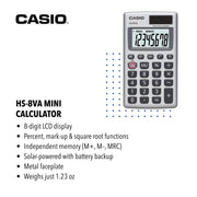 Casio HS-8VA Mini 6-Function Calculator