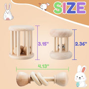 AOWPFVV Wooden Bunny Toys,Safe Rabbit Toys for Guinea Pigs,Small Animals | Teeth Grinding,Enrichment,Boredom Breaker,Chew Toys for Chinchillas,Hamster,Rats Indoor&Outdoor