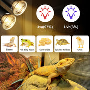 Lachesan 50W Uva Light Bulbs 4-Pack, Turtle Heat Lamp for Reptile | E26 Base Fit for Reptiles and Amphibian Tanks, Terrariums and Cages, Works with Various Lamp Fixtures