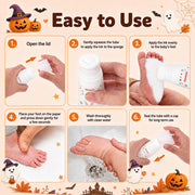 Noosuna Baby Hand and Footprint Paint with Sponge Head, 1.69 fl oz, White | Baby Safe Paint, Non-Toxic and Washable, Newborn Memento, New Mom Gifts, My First Halloween