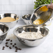 WHYSKO Stainless Steel Mixing Bowls Set, 5-Piece Meal Prep & Food Storage | .75, 1.5, 3, 4 & 5 Quart Metal Mixing Bowls Set for Prep, Serving, Baking & Food Storage, Ecofriendly, Dishwasher Safe