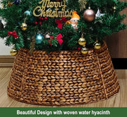 CENBOSS Rattan Christmas Tree Collar, Brown Wash, 24 inch | Easy to Assemble & Store